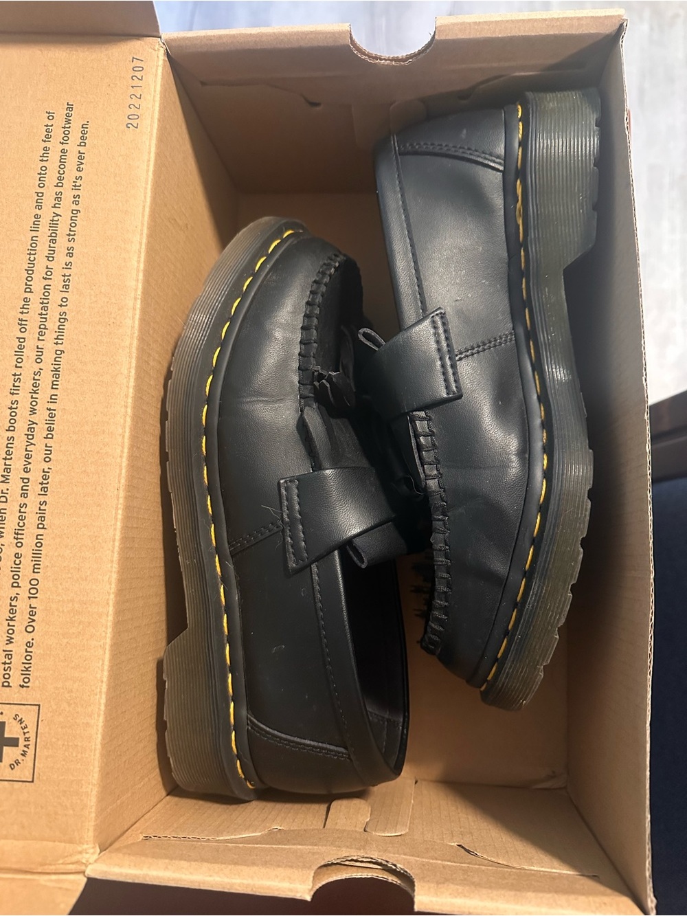 Dr. Martens Black Vegan Leather Tassel Loafers - Picture 2 of 5